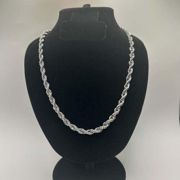 GLD Other - Unisex Real 925 Silver Rope Chain Plated 6mm 20 Inch Non Tarnish Sleek Durable